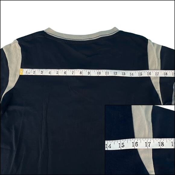 LAT Ladies Game Day Lace-Up Short Sleeve Tee Shirt Sze Large Blue Titanium White - Picture 8 of 11